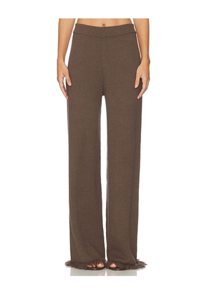 SNDYS Skyler Knit Pant in Chocolate. Size L. Also in XL, XXS.