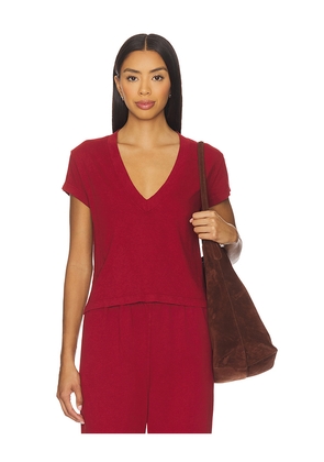 perfectwhitetee Alanis V Neck Tee in Red. Size M. Also in XS.
