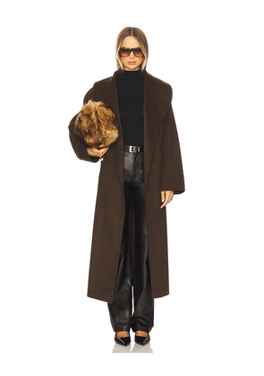 SEROYA Mavis Wool Coat in Brown. Size M/L. Also in S/M.