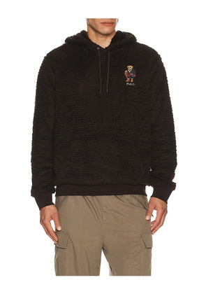 Polo Ralph Lauren Long Sleeve Curly Hi-Pile Novelty Holiday Bear Hoodie in Brown. Size L. Also in M, S, XL/1X, XXL/2X.
