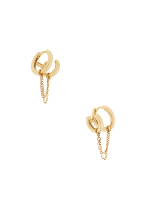 SHASHI Double Katerina Chain Earring in Metallic Gold.