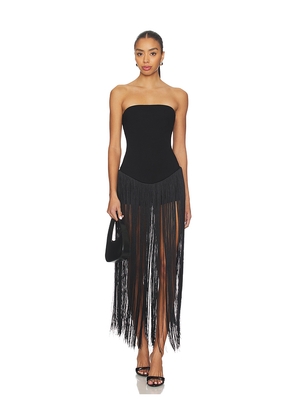 superdown Tea Fringe Romper in Black. Size L. Also in M, S, XL, XS, XXS.