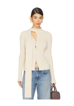 Rag & Bone Gianna Button Up Top in Beige. Size L. Also in M, S, XS.