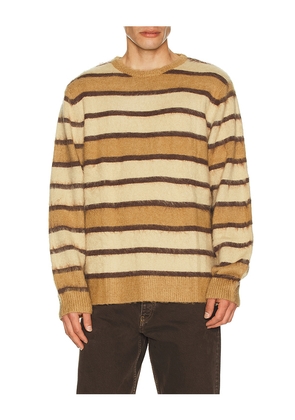 Rhythm Mohair Striped Knit Sweater in Brown. Size L. Also in M, S, XL/1X.