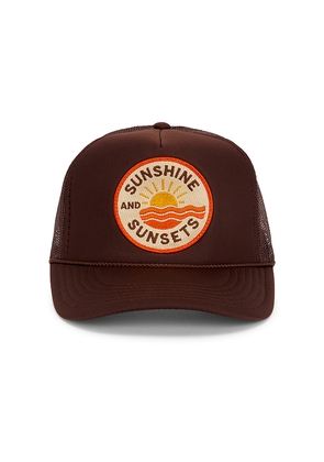 Friday Feelin Sunshine & Sunsets Hat in Brown.