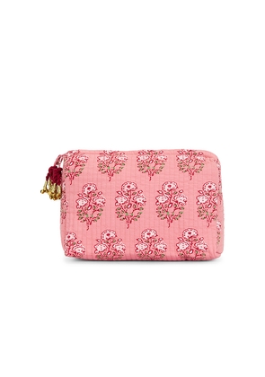 Pink Chicken Small Quilted Pouch in Pink.