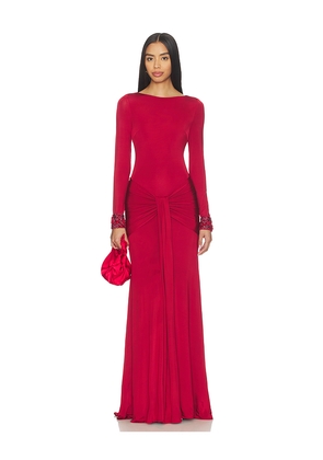 PatBO Intensity Jersey Long Sleeve Gown in Red. Size M. Also in S, XS.