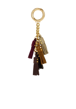 Rebecca Minkoff Multi Tassel Bag Charm in Brown.
