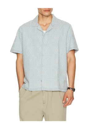 Rails Tyler Camp Collar Shirt in Blue. Size L. Also in S, M, XL/1X.