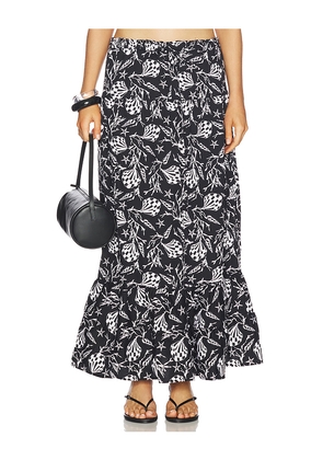 PEIXOTO Riley Maxi Skirt in Black,White. Size L. Also in M, S, XS.