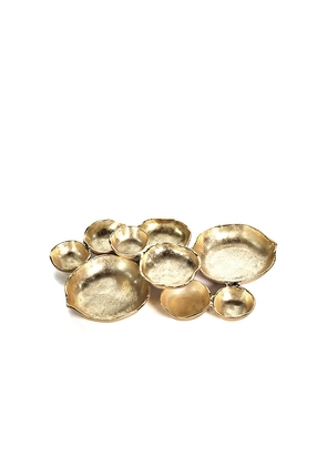 The Favorites Cluster Of Nine Round Serving Bowls in Metallic Bronze.