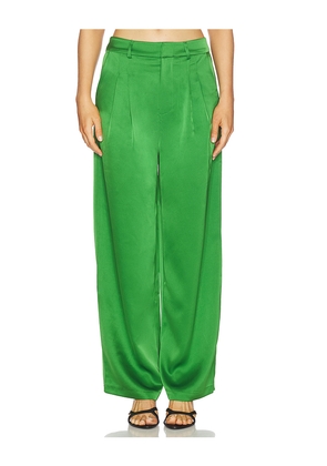 Susana Monaco Satin Pleated Pant in Green. Size 0. Also in 2, 4, 6, 8, 10, 12.