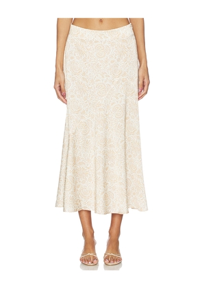 Rosewater House Zoya Skirt in Cream,Orange. Size L. Also in M, S, XS.