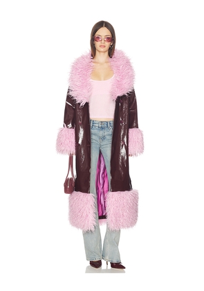 The Wolf Gang Abrigo Coat in Wine. Size L. Also in M.