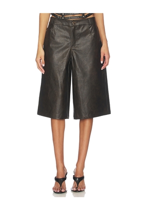 superdown Vala Faux Leather Short in Black. Size L. Also in XXS, XS, S.