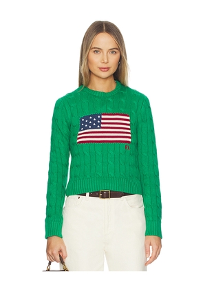 Polo Ralph Lauren Cotton Crewneck Pullover Sweater in Green. Size L. Also in XS, S, M, XL, XXL.
