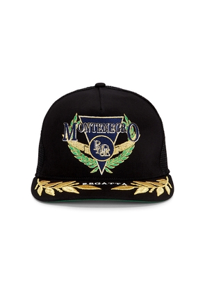 Rhude Montenegro Regatta Trucker Hat in Black.