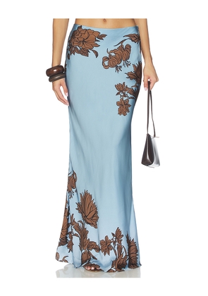 ROCOCO SAND Maxi Skirt in Blue. Size L. Also in M, S, XL, XS.