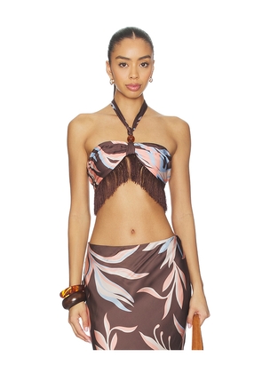 ROCOCO SAND Fringe Top in Brown. Size L. Also in M, S, XL, XS, XXS.