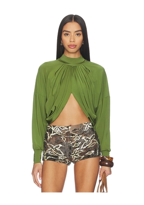 PatBO Intensity Jersey Cut Out Top in Green. Size L. Also in M, S, XS.