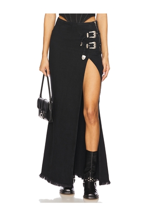 Understated Leather Western Maxi Skirt in Black. Size 2. Also in 4.