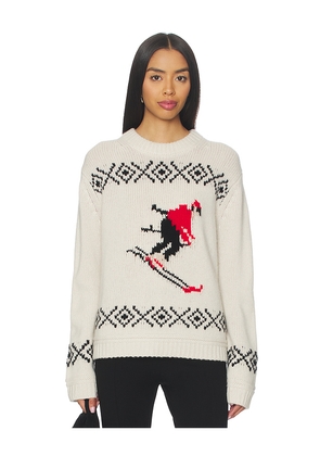 White & Warren Cashmere Blend Ski Crewneck Sweater in Ivory. Size L. Also in M, XS.