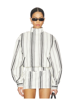 Yellow The Label Stacy Cotton Boxy Jacket in White. Size L. Also in S, XS.