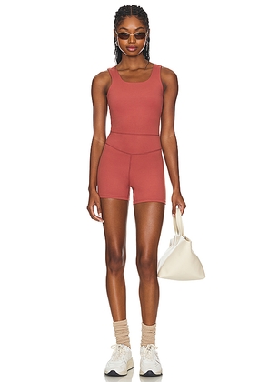Varley Let's Move Bates Romper in Rust. Size M. Also in XS.