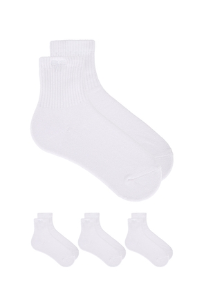 Stems 3-pack Cushioned Bow Ankle Socks in White.