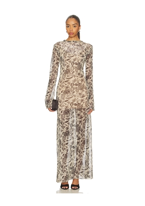 Zuleyha Kuru Rory Dress in Metallic Neutral. Size 36. Also in 38, 40, 42, 44.