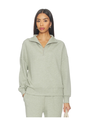 Varley Hawley Half Zip Sweatshirt in Sage. Size L. Also in M, S, XL, XS.