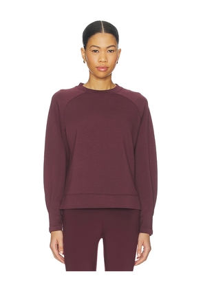 Varley Zosia Crew Neck Midlayer in Burgundy. Size L. Also in M, S, XL, XS.