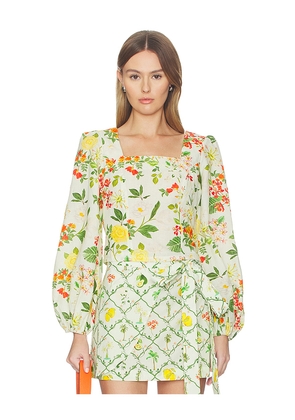 Verandah Square Neck Crop Blouse in Mint,Green. Size L. Also in M, S, XL, XS.