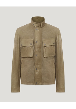 Belstaff Racemaster Air Jacket Men's Hand Waxed Leather Dark Sand Size UK 40