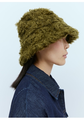 Dries Van Noten Mohair Bucket Hat - Woman Hats Green S