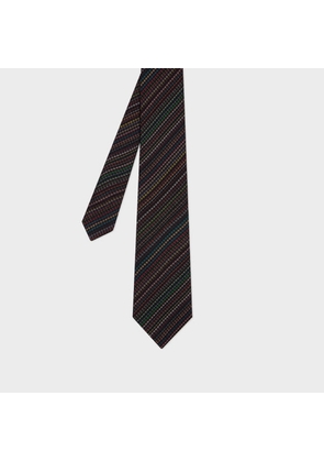 Paul Smith 'Signature Stripe' Houndstooth Silk-Blend Tie Multicolour