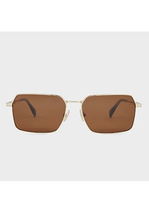 Paul Smith Gold and Brown 'Matheson' Sunglasses Multicolour