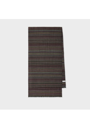 Paul Smith 'Signature Stripe' Geo Wool-Silk Scarf Multicolour
