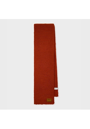 Paul Smith Burnt Orange Chunky Knit Wool Scarf