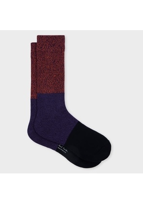 Paul Smith Navy Block Stripe Twisted Yarn Socks Blue