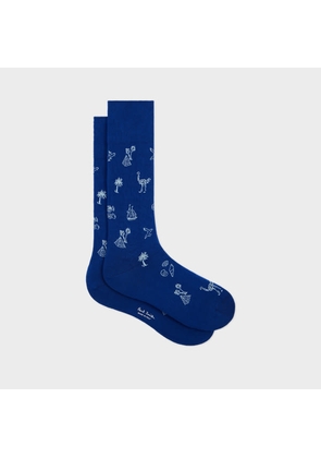 Paul Smith Blue 'Ostrich' Socks