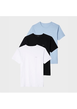 Paul Smith Mixed Colour Organic Cotton Logo Lounge T-Shirts Three Pack Multicolour