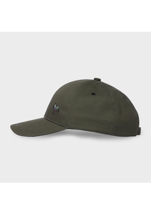 Paul Smith Dark Taupe 'Zebra' Baseball Cap Brown
