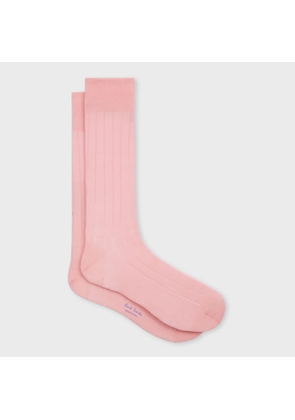 Paul Smith Pink Ribbed Cotton Socks