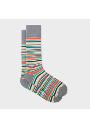 Paul Smith Grey 'Signature Stripe' Socks
