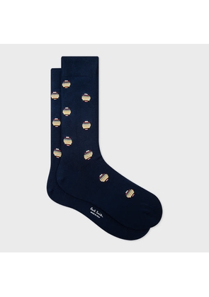 Paul Smith Navy 'Signature Stripe Polka Dot' Socks Blue