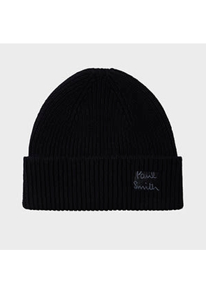 Paul Smith Black Cashmere-Blend Beanie