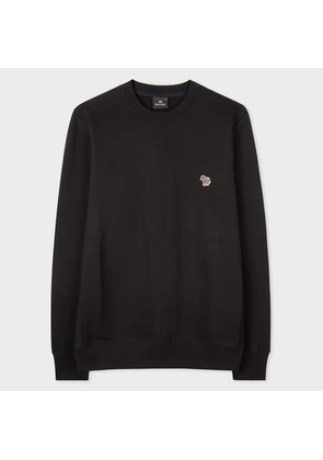 PS Paul Smith Black Cotton Embroidered Zebra Logo Sweatshirt