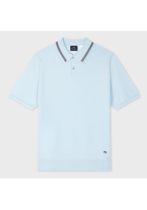 PS Paul Smith Light Blue Merino Wool Polo Shirt