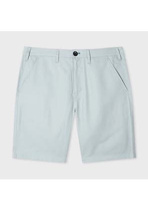 PS Paul Smith Light Blue Piece-Dyed Cotton Linen Chino Shorts